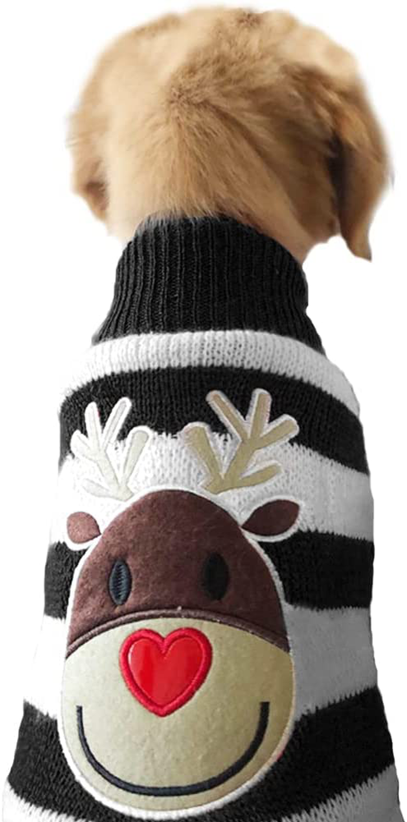 NACOCO Dog Reindeer Sweaters Dog Sweaters New Year Christmas Pet Clothes for Small Dog and Cat Animals & Pet Supplies > Pet Supplies > Dog Supplies > Dog Apparel NACOCO Black X-Large (Pack of 1) 