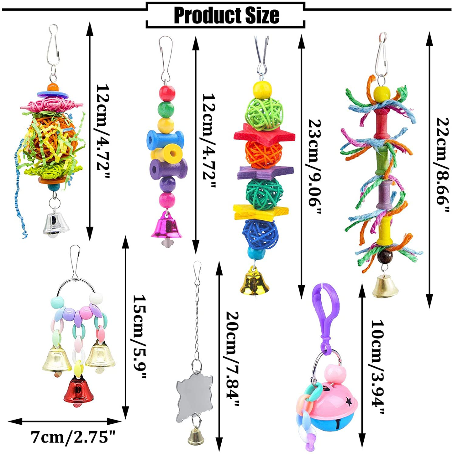 PINVNBY Bird Parrot Swing Chewing Toys Hanging Hammock Bell Pet Birds Cage Toys Wooden Perch with Wood Beads for Small Parakeets, Parrots, Conures, Love Birds, Cockatiels, Macaws, Finches Animals & Pet Supplies > Pet Supplies > Bird Supplies > Bird Ladders & Perches PINVNBY   