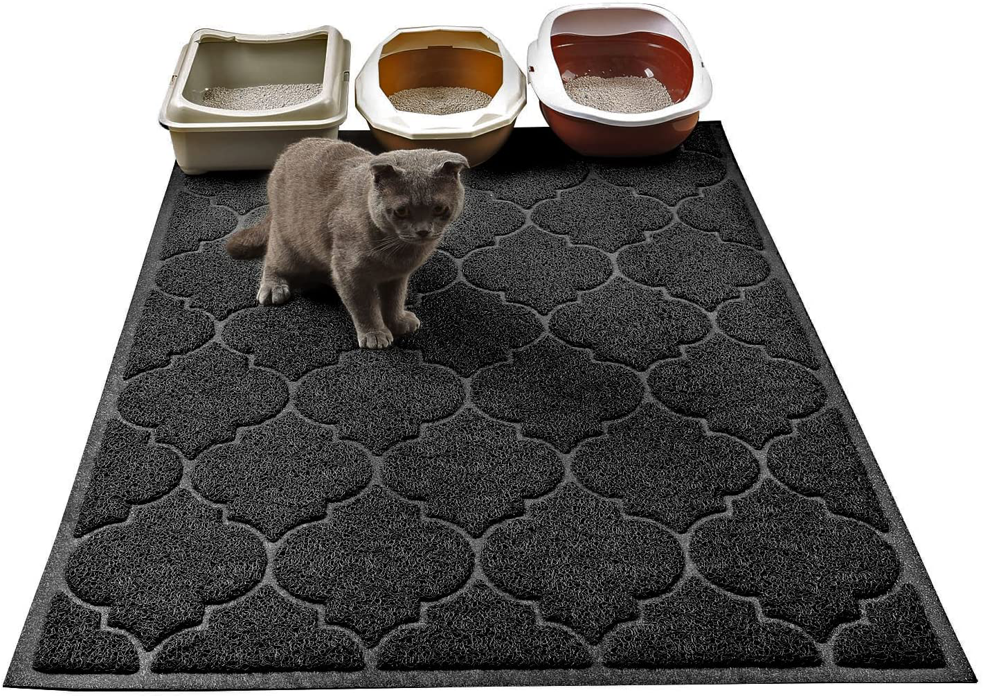 Cat Litter Mat, XL Super Size, Phthalate Free, Easy to Clean, 46X35 Inches, Durable, Soft on Paws, Large Litter Mat. Animals & Pet Supplies > Pet Supplies > Dog Supplies > Dog Treadmills LiShou Black  
