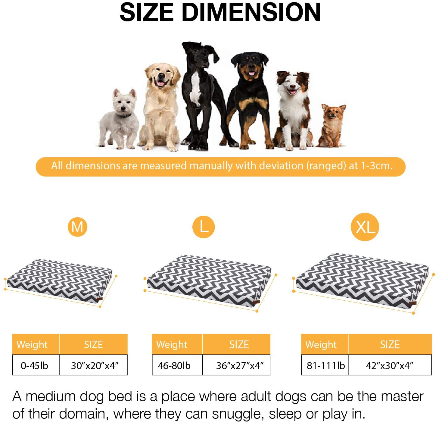 Tempcore Large Dog Bed (M/L/XL) for Small, Medium, Large Dogs up to 50/80/110Lbs -Waterproof Dog Bed with Removable Washable Cover - Orthopedic Egg Crate Foam Water Resistant Pet Mat Animals & Pet Supplies > Pet Supplies > Dog Supplies > Dog Beds Tempcore   