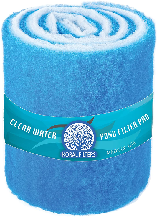 Koral Filters PRO Koi Pond Filter Pad Media Roll - Blue Bonded - 12 Inches by 72 Inches (6 Ft) by 1.25 Inches - Cut to Fit - Durable - Fish and Reef Aquarium Compatible