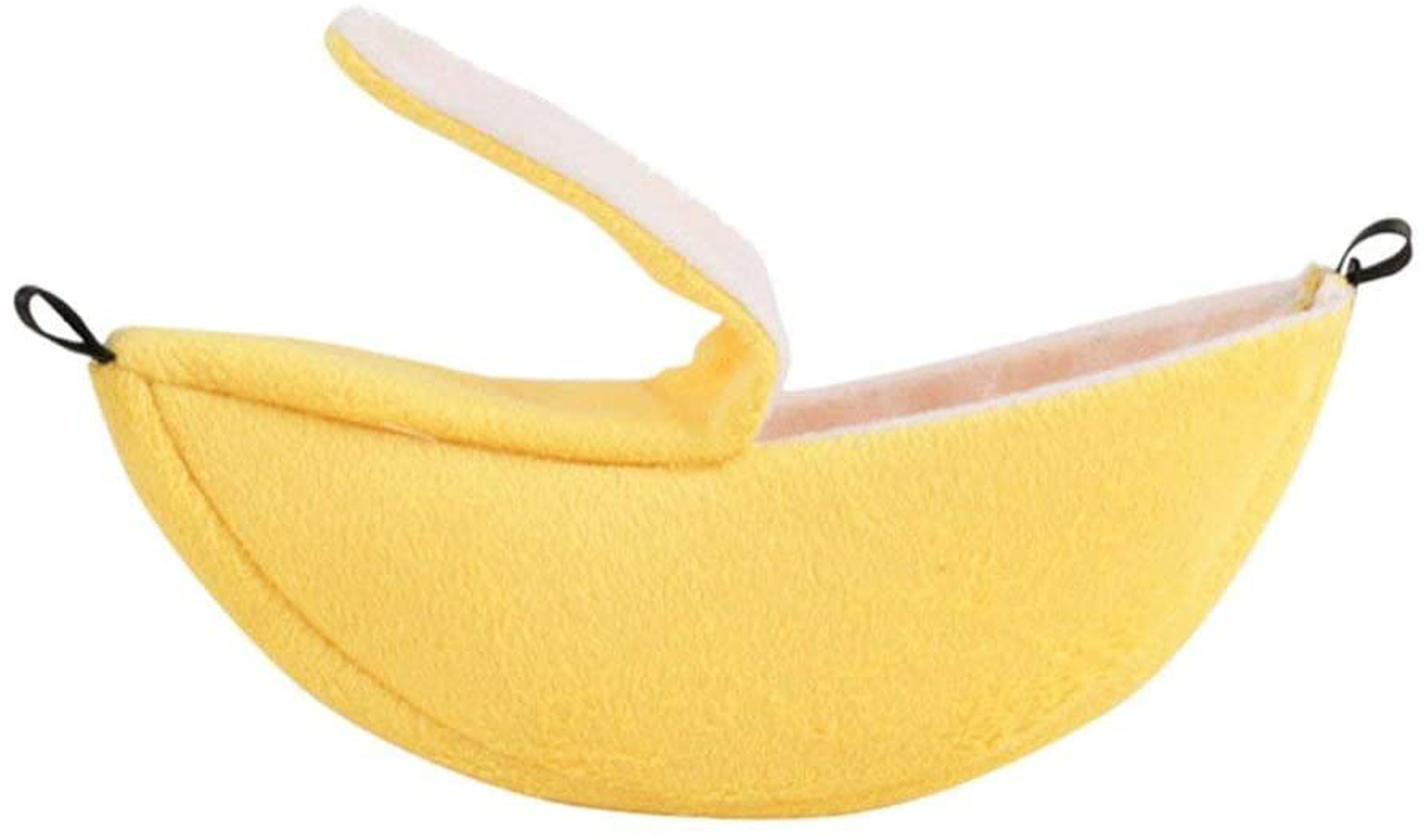 ISMARTEN Banana Hamster Bed House Hammock Small Animal Warm Bed House Cage Nest Hamster Accessories for Sugar Glider Hamster Small Bird Pet (Banana)