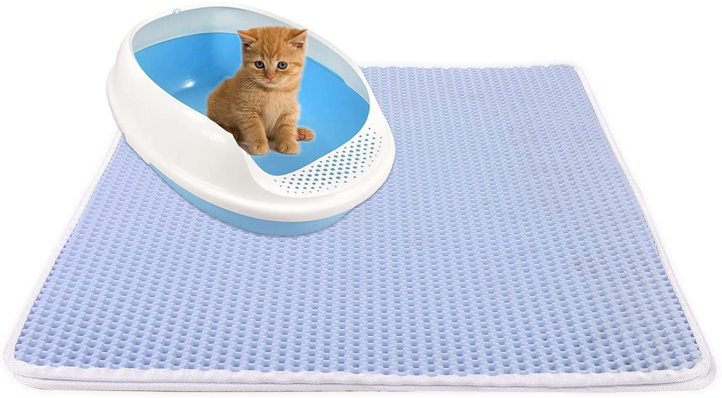 HOMTOL Cat Litter Mat Kitty Litter Trapping Pad, Honeycomb Double Layer Trapper, Waterproof Easy Clean Scatter Control, Litter Tray Box Rug Carpet (M-17.7X23.6 Inch, Black) Animals & Pet Supplies > Pet Supplies > Cat Supplies > Cat Litter Box Mats HOMTOL   