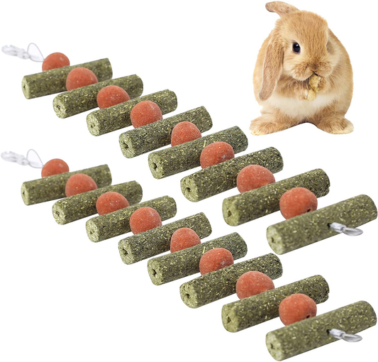 Hitkmi Bunny Chew Toys, 2PCS Timothy & Carrot Balls String Hangable,Natural Small Animal Chew Toys,Nutritious Molar Treats Handmade for Rabbit/Hamster/Squirrel/Guinea Pig&More Small Animals Animals & Pet Supplies > Pet Supplies > Small Animal Supplies > Small Animal Treats Hitkmi   