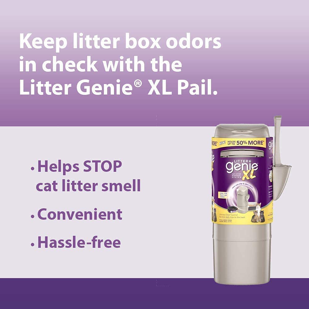 Litter Genie XL Pail, Ultimate Cat Litter Disposal System, Locks Away Odors, Includes One Refill, Silver Animals & Pet Supplies > Pet Supplies > Cat Supplies > Cat Litter Box Liners Litter Genie   