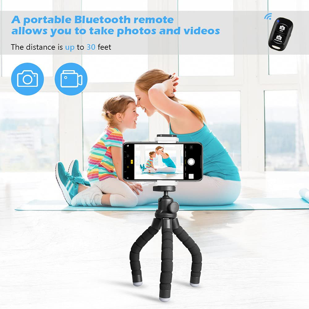 Ubeesize Phone Tripod, Portable and Flexible Tripod with Wireless Remote and Clip, Cell Phone Tripod Stand for Video Recording (Black) Animals & Pet Supplies > Pet Supplies > Dog Supplies > Dog Treadmills UBeesize   
