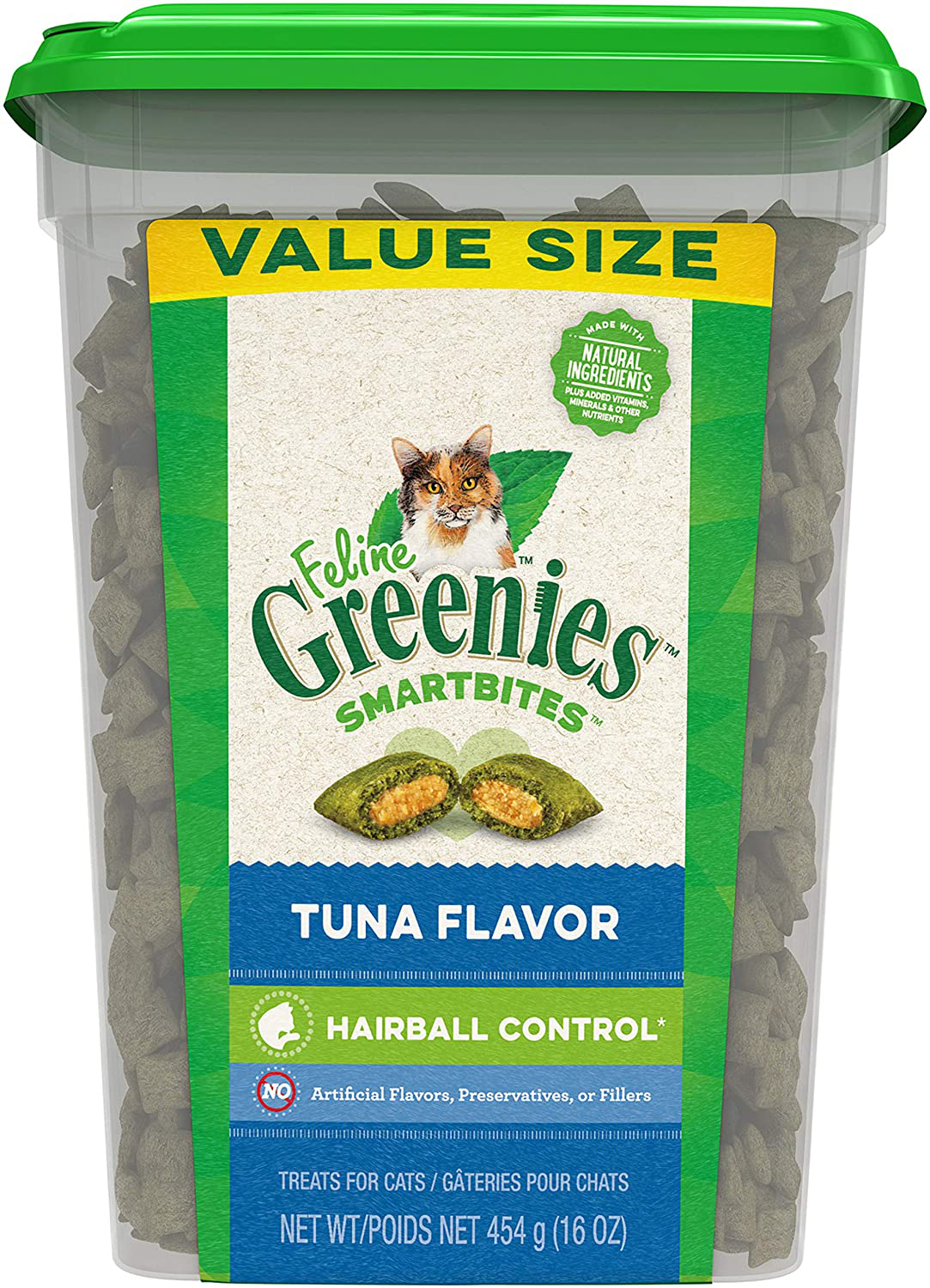 Greenies Feline SMARTBITES Hairball Control, Chicken and Tuna Flavors, All Bag Sizes Animals & Pet Supplies > Pet Supplies > Cat Supplies > Cat Treats Mars Petcare Tuna 16 Ounce. 