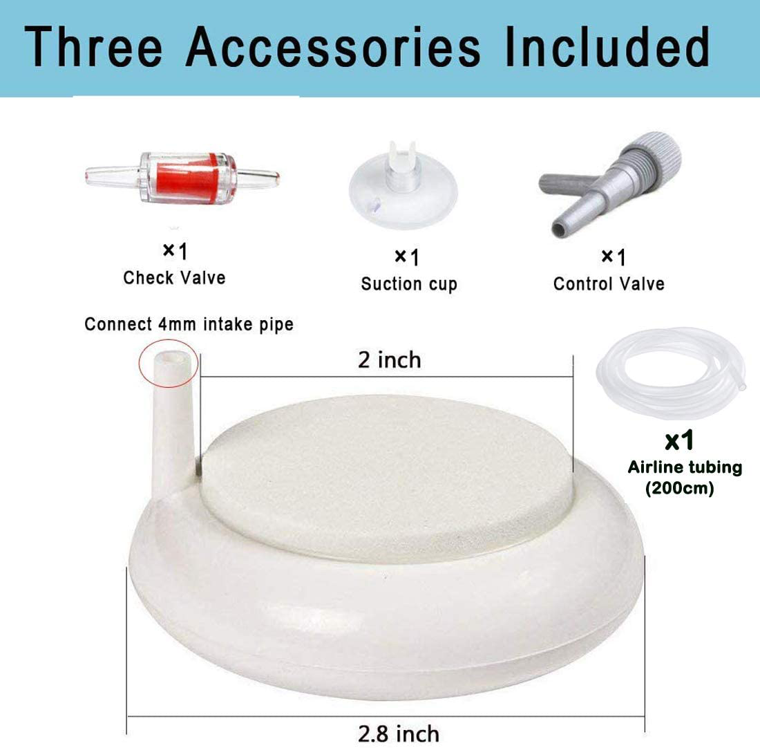 Aquarium Air Stone Kit Fish Tank Bubbler High Effect Nano Air Stone Disk Set for Hydroponics Oxygen Diffuser for Freshwater Saltwater Tank Animals & Pet Supplies > Pet Supplies > Fish Supplies > Aquarium Air Stones & Diffusers JackSuper   
