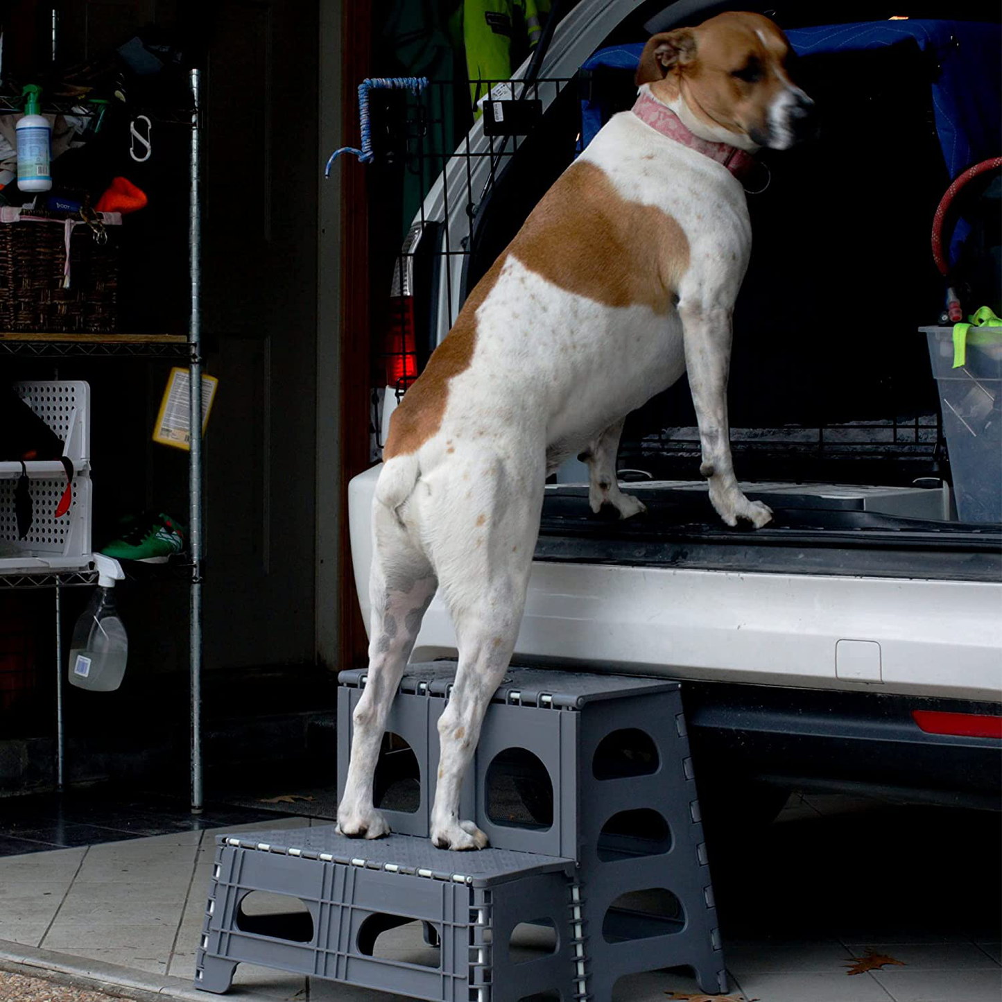 Folding Portable Dog Steps for Large, Medium and Small Doggies - Indoor Outdoor Pet Stairs Ideal for High Bed, Car, SUV & More Animals & Pet Supplies > Pet Supplies > Dog Supplies > Dog Treadmills Silly Millie Pet Products   