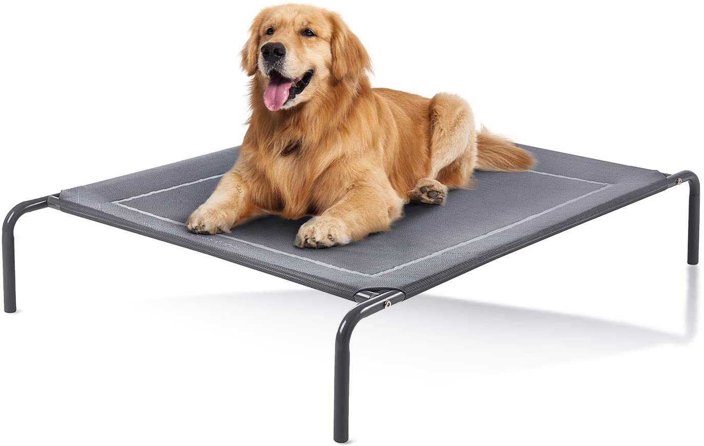 Love'S Cabin Outdoor Elevated Dog Bed - 36/43/49In Cooling Pet Dog Beds for Extra Large Medium Small Dogs - Portable Dog Cot for Camping or Beach, Durable Summer Frame with Breathable Mesh Animals & Pet Supplies > Pet Supplies > Dog Supplies > Dog Beds Love's cabin Grey L(49"x35.5"x8") 