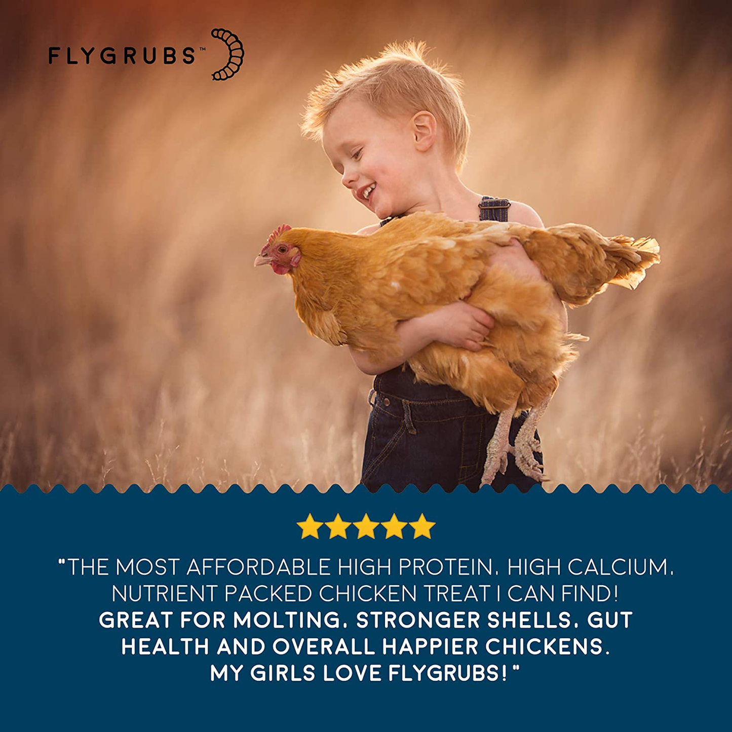 FLYGRUBS Superior to Dried Mealworms for Chickens (5 Lbs & 1Lb) - Non-Gmo - 85X More Calcium than Meal Worms - Chicken Feed & Molting Supplement - BSF Larvae Treats for Hens, Ducks, Birds Animals & Pet Supplies > Pet Supplies > Bird Supplies > Bird Treats FLYGRUBS   