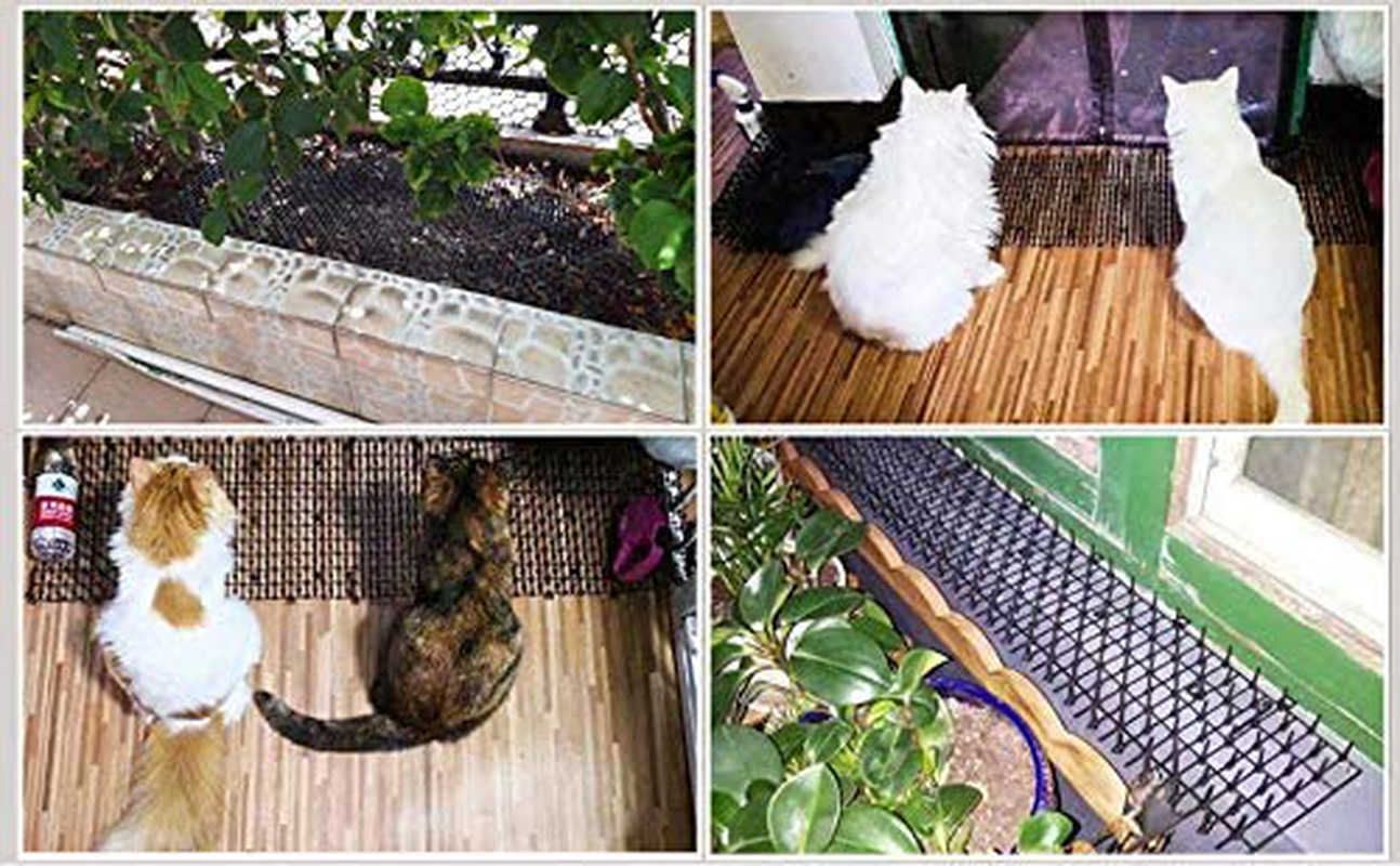 Hmdivor Scat Mat for Cats 12 Pack 17 X 14 Inch Square Cat and Dog Scat Mats for Cats Prickle Strips from Digging Cat Deterrent Outdoor(Black) Animals & Pet Supplies > Pet Supplies > Cat Supplies > Cat Furniture Hmdivor   