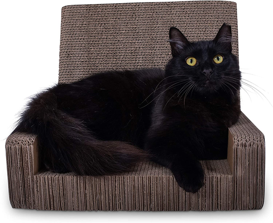 PURRFECT POUCH Luxe Cat Lounger and Cat Scratcher Toy Made of Extra Think Extra Corrugated Cardboard, Reversible for 2X the Scratching (Catnip Included) Animals & Pet Supplies > Pet Supplies > Cat Supplies > Cat Beds PURRFECT POUCH   