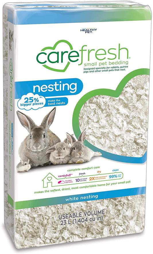 Carefresh 99% Dust-Free Natural Paper Nesting Small Pet Bedding with Odor Control, 60 L Animals & Pet Supplies > Pet Supplies > Small Animal Supplies > Small Animal Bedding Carefresh White 23 L 