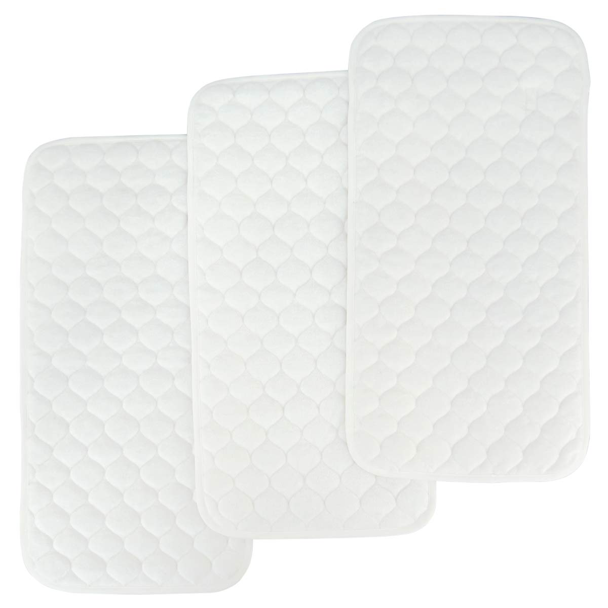 Bluesnail Bamboo Quilted Thicker Waterproof Changing Pad Liners, 3 Count (Snow White)