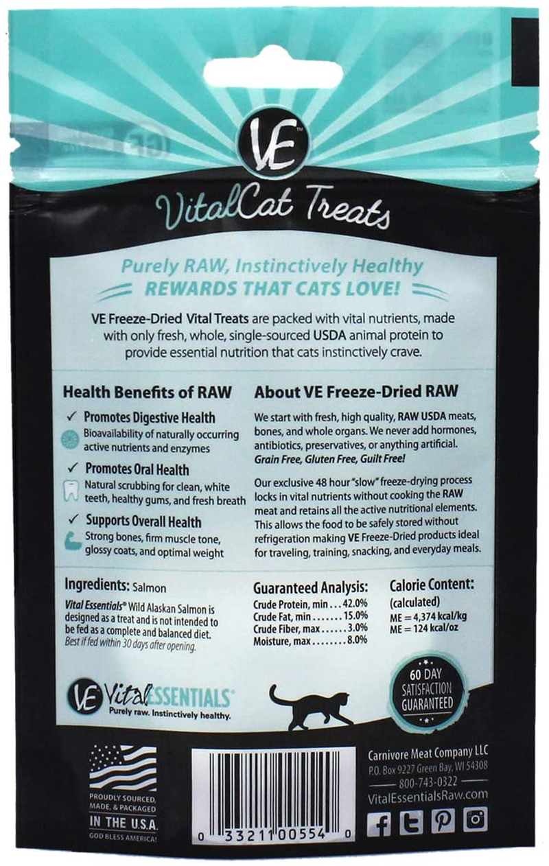 Vital Cat Freeze-Dried All-Natural Wild Alaskan Salmon Cat Treats, 1.1 Oz. Animals & Pet Supplies > Pet Supplies > Cat Supplies > Cat Treats Vital Essentials   