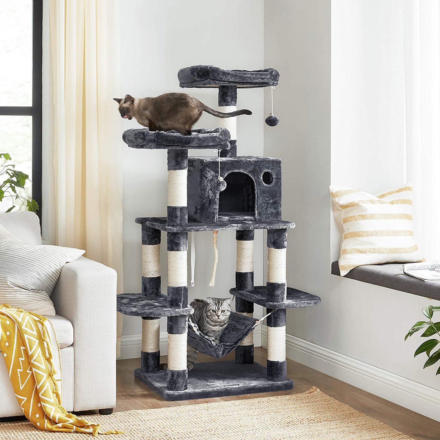 FEANDREA Multi-Level Cat Tree for Big Cats, Stable Cat Tower Animals & Pet Supplies > Pet Supplies > Cat Supplies > Cat Furniture FEANDREA   