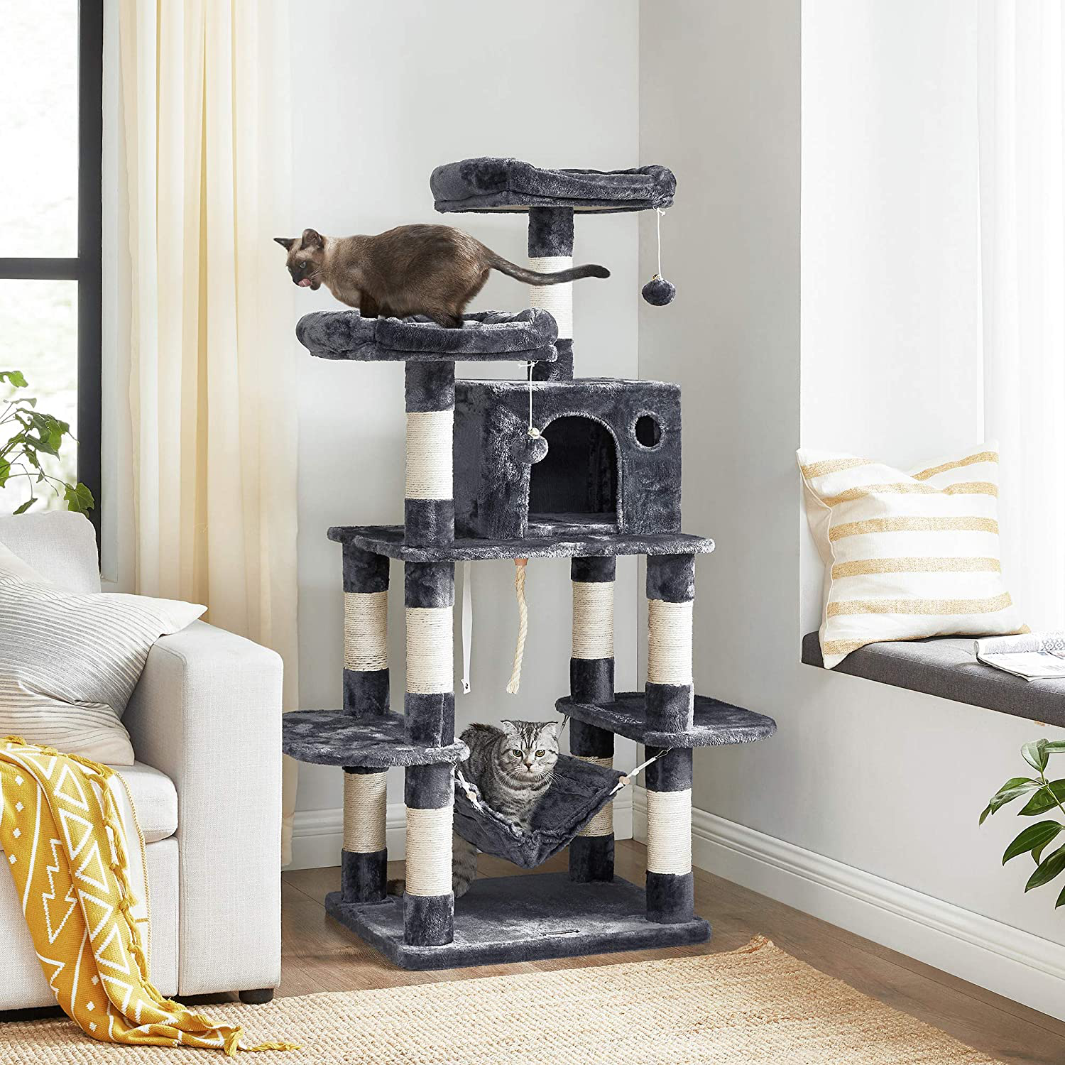 FEANDREA Multi-Level Cat Tree for Big Cats, Stable Cat Tower Animals & Pet Supplies > Pet Supplies > Cat Supplies > Cat Furniture FEANDREA   