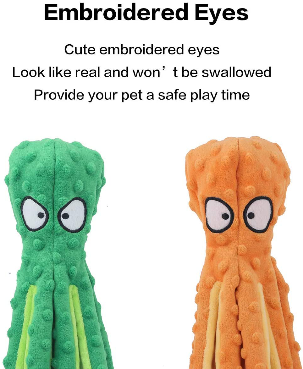 CPYOSN Dog Squeaky Toys Octopus - No Stuffing Crinkle Plush Dog Toys for Puppy Teething, Durable Interactive Dog Chew Toys for Small to Medium Dogs Training and Reduce Boredom, 2 Pack Animals & Pet Supplies > Pet Supplies > Dog Supplies > Dog Toys CPYOSN   