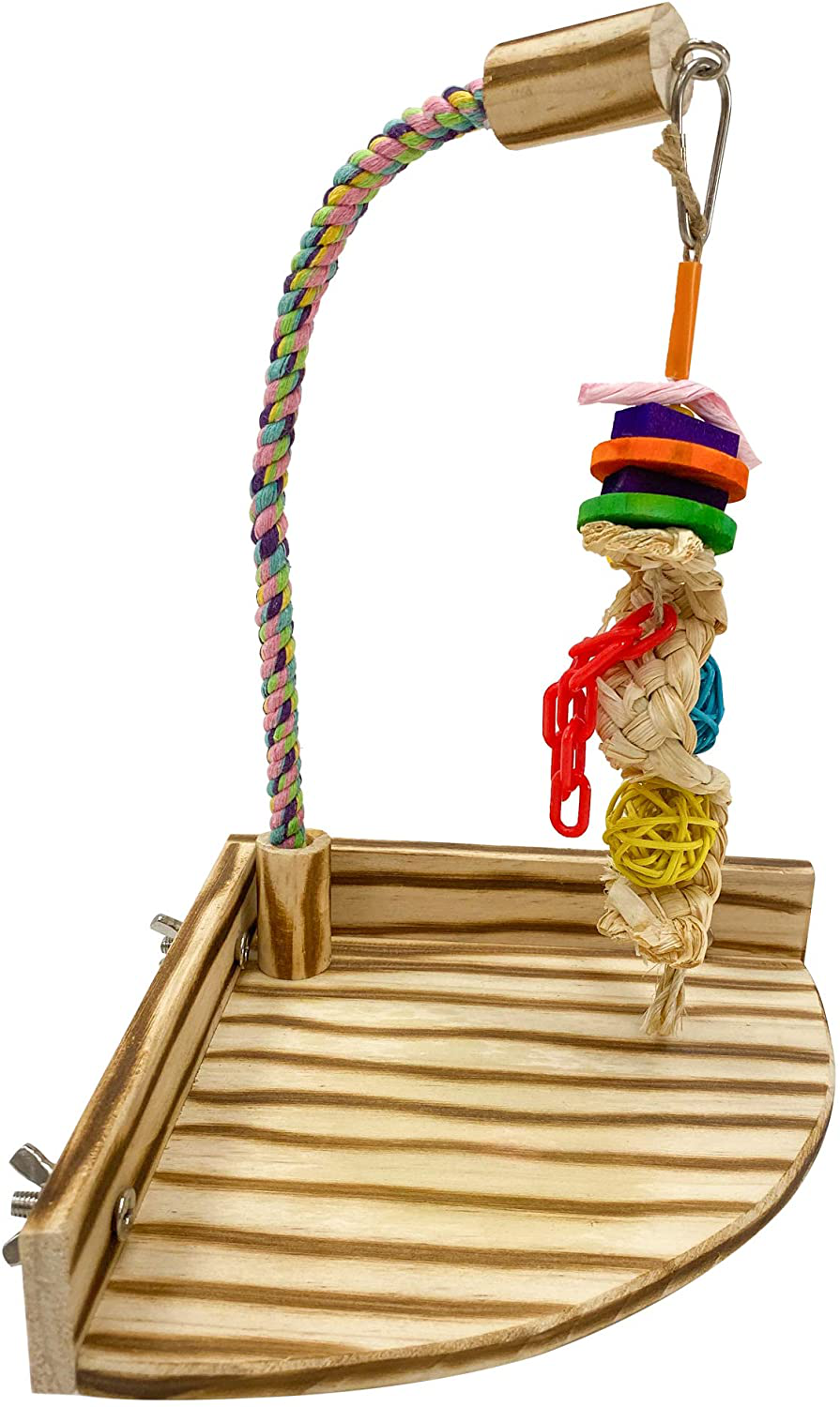 Birds LOVE Tigertail Play Gym Tabletop W Cup, Toy Hanger and Free Parrot Toy Included! - Choose Style and Size Animals & Pet Supplies > Pet Supplies > Bird Supplies > Bird Cages & Stands Birds LOVE Small - Corner Cage Playgym  