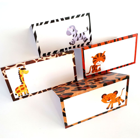Jungle Safari Animals Place Tent Cards - Boy Girl Party Birthday Baby Shower Party - Set of 12 Animals & Pet Supplies > Pet Supplies > Small Animal Supplies > Small Animal Food Adore By Nat   