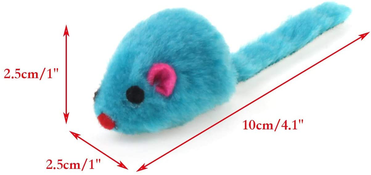 CHIWAVA 4.1'' Furry Cat Toy Mice Rattle Small Mouse Kitten Interactive Play Assorted Color Animals & Pet Supplies > Pet Supplies > Cat Supplies > Cat Toys CHIWAVA   