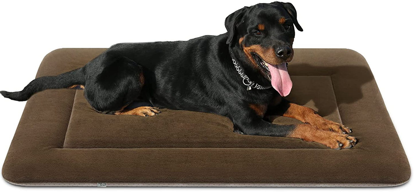 Magic Dog Soft Dog Bed Crate Pad Dog Mat for Medium, Large, and Extra Large Dogs, Machine Washable Pet Beds with Non-Slip Bottom, Multiple Colors Animals & Pet Supplies > Pet Supplies > Dog Supplies > Dog Beds Magic Dog Dark Coffee Large 42" x 28" 