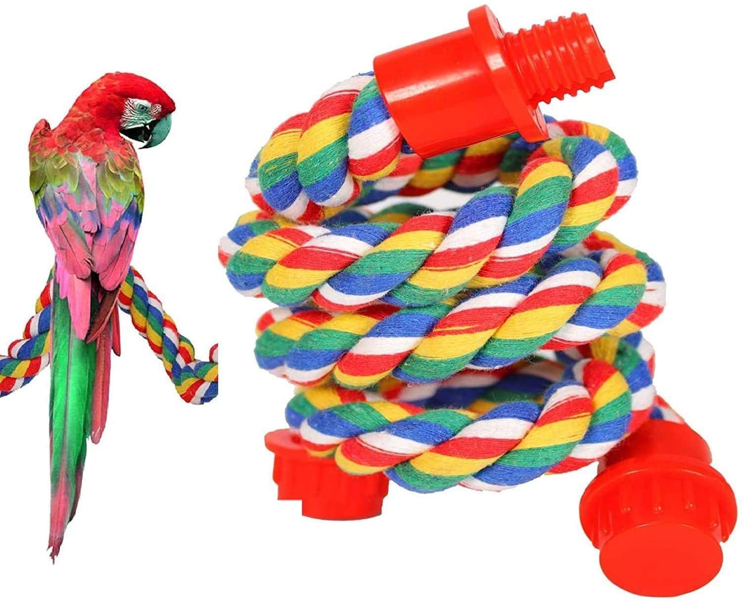 Comfy Bird Cotton Rope Perch 31Inch Macaw Chewing Toy Birdcage Station Pole Conure Cage Accessory 21Cm (U) Animals & Pet Supplies > Pet Supplies > Bird Supplies > Bird Ladders & Perches Borange   