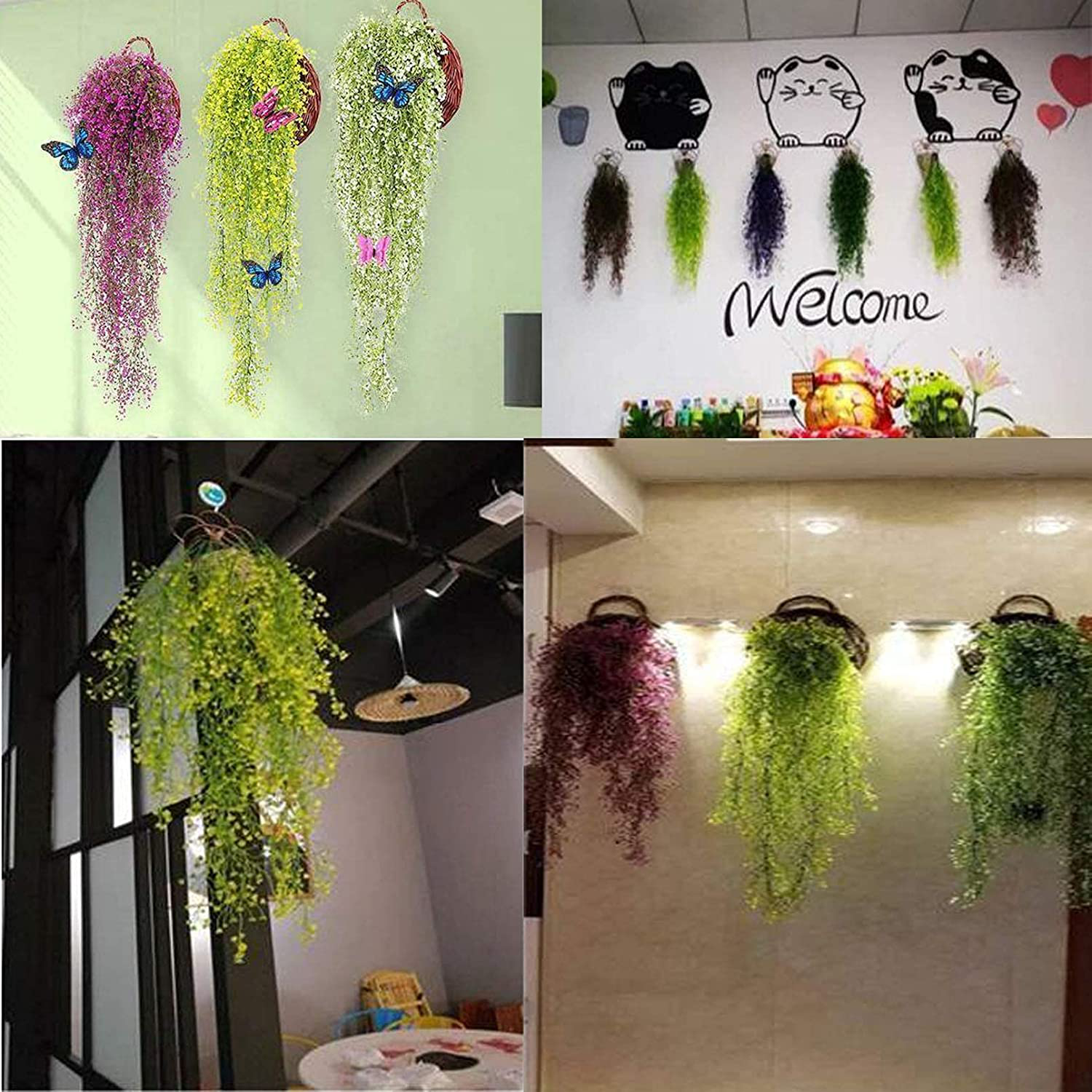 Hamiledyi Reptile Plants Hanging Fake Vines Climbing Terrarium Plant Kit with Suction Cup Amphibian Tank Habitat Decorations for Hermit Crabs Snakes Bearded Dragons Chameleons Frogs Lizards Geckos Animals & Pet Supplies > Pet Supplies > Reptile & Amphibian Supplies > Reptile & Amphibian Habitat Accessories Hamiledyi   