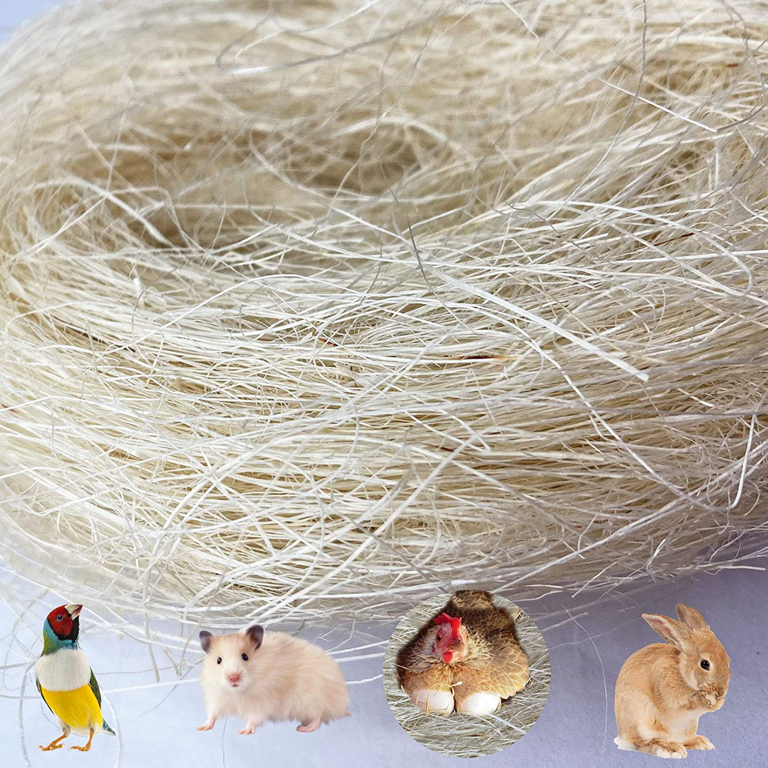 Kathson Bird Nesting Materials Coconut Fiber Bird Nest Bedding Material Warm and Breathable Linen Silk for Bird Small Animals (6 Pack) Animals & Pet Supplies > Pet Supplies > Bird Supplies > Bird Cage Accessories kathson   