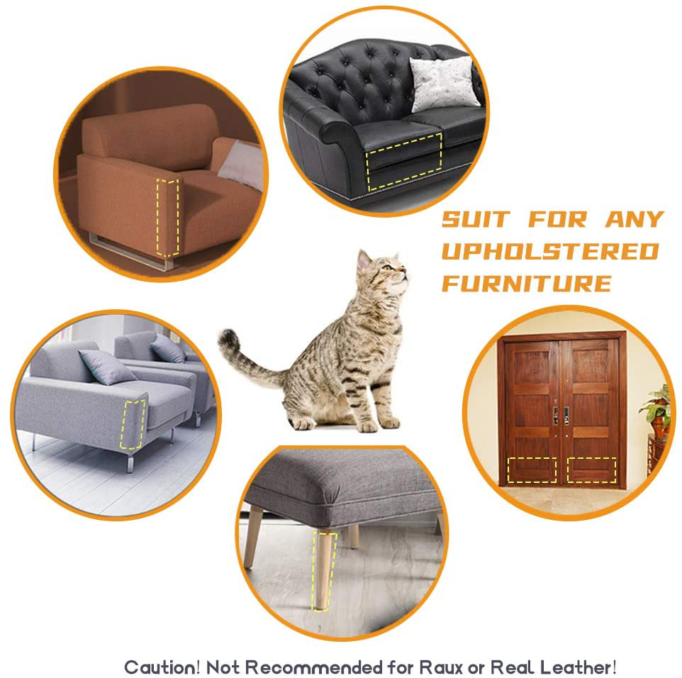 Cat Furniture Protector, 8 Pack Self-Adhesive Cat Couch Scratch Protector with 48 Twist Pins, 4-Pack XL 17.8" X 12"+ 4-Pack L 16"X12" Furniture Protectors from Cat Scratching Cover to Protect Sofa Animals & Pet Supplies > Pet Supplies > Cat Supplies > Cat Furniture Fashion&cool   