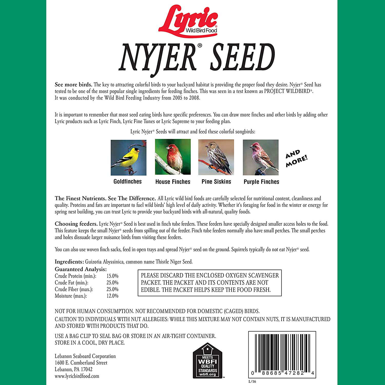 Lyric 2647449 Nyjer Seed - 10 Lb. Animals & Pet Supplies > Pet Supplies > Bird Supplies > Bird Food Lyric   