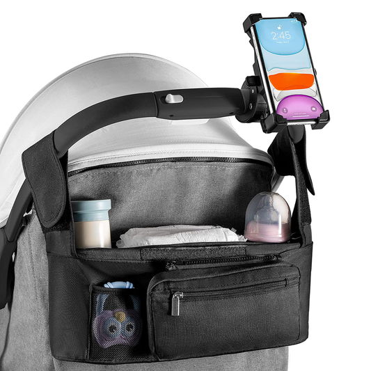 Universal Stroller Organizer Accessories with Insulated Stroller Cup Holder,Phone Holder for Stroller,Fits for Stroller like Uppababy, Baby Jogger, Britax, Bugaboo, BOB, Umbrella and Pet Stroller