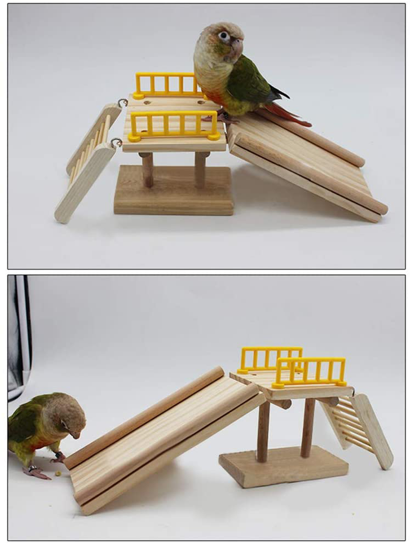 QBLEEV Bird Toys, Slide Training Ladder Trick Parrots Toys, Intelligence Educational Prop Table Cage Top Foot Toys, Birds Perch Platform for Conures Parakeets Cockatiels Animals & Pet Supplies > Pet Supplies > Bird Supplies > Bird Ladders & Perches QBLEEV   