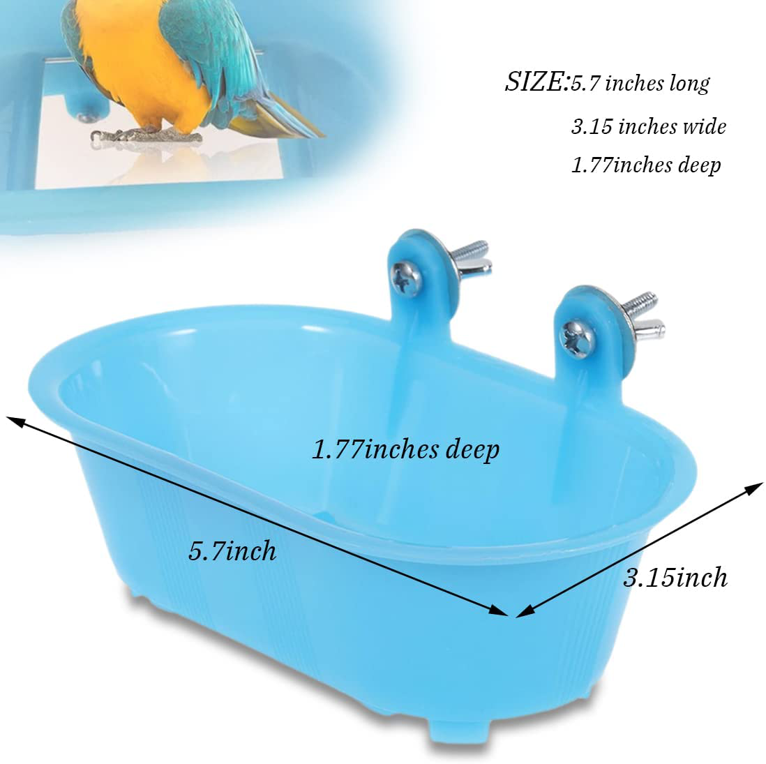 Chenchen Mirrored Bird Bathroom, Bird Bathing Box for Small Parrots, Parakeets, Canaries and African Grey Parrots, Bathtub Bird Shower Accessories Animals & Pet Supplies > Pet Supplies > Bird Supplies > Bird Cage Accessories chenchen   