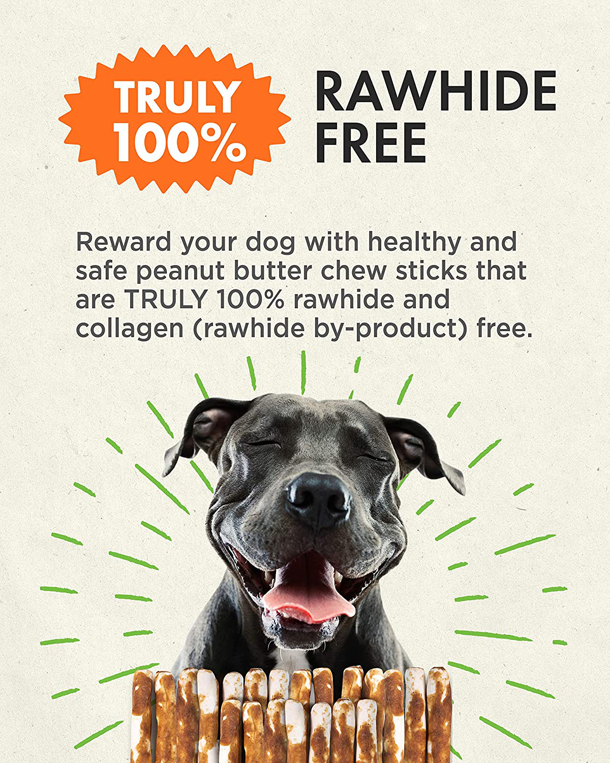 Canine Naturals Natural Peanut Butter Chew 5" Stick 40 Pack - 100% Rawhide Free & Collagen Free Dog Treats - Made from Real Peanut Butter - All-Natural & Easily Digestible - Great for Dental Health Animals & Pet Supplies > Pet Supplies > Dog Supplies > Dog Treats GlobalONE Pet   