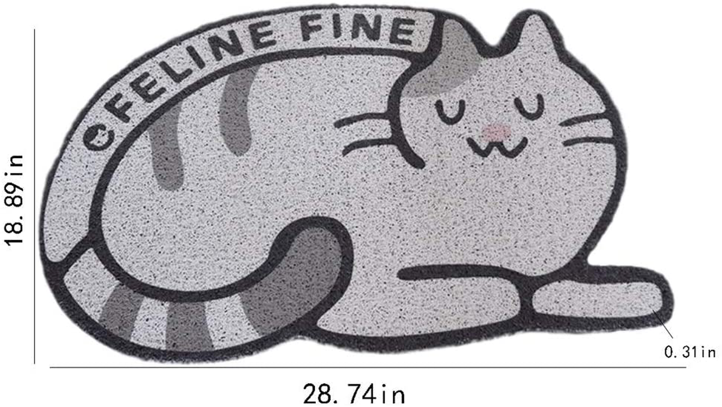 Cat Litter Pad Anti-Cat Litter Bring Out the Cat Rubbing Foot Pad Cat Litter Box Mat Cat Toilet Mat (Color : Gray, Size : 18.89 28.74 0.31In)