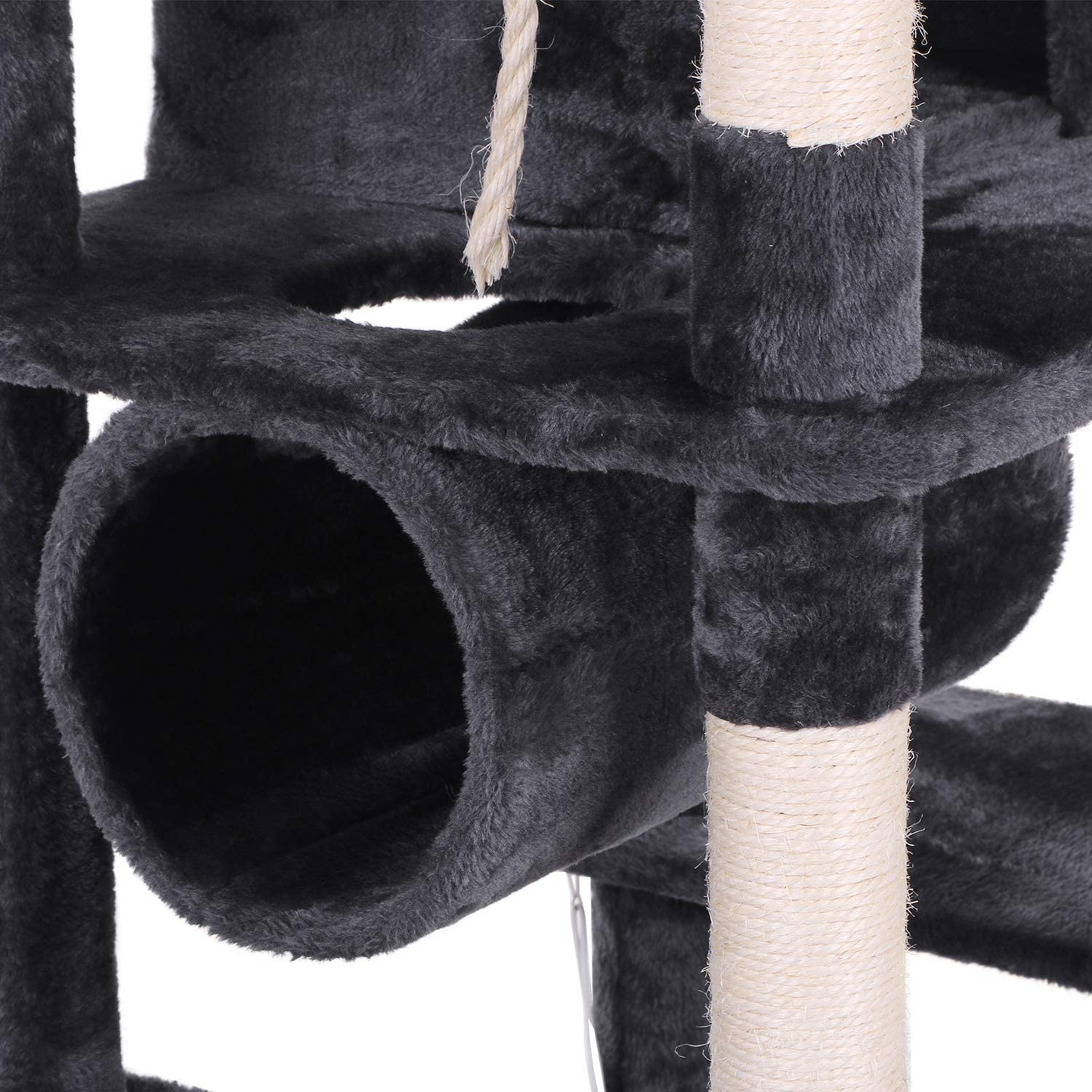 BEWISHOME Cat Tree Condo Furniture Kitten Activity Tower Pet Kitty Play House with Scratching Posts Perch Hammock Tunnel MMJ02 Animals & Pet Supplies > Pet Supplies > Cat Supplies > Cat Furniture BEWISHOME   