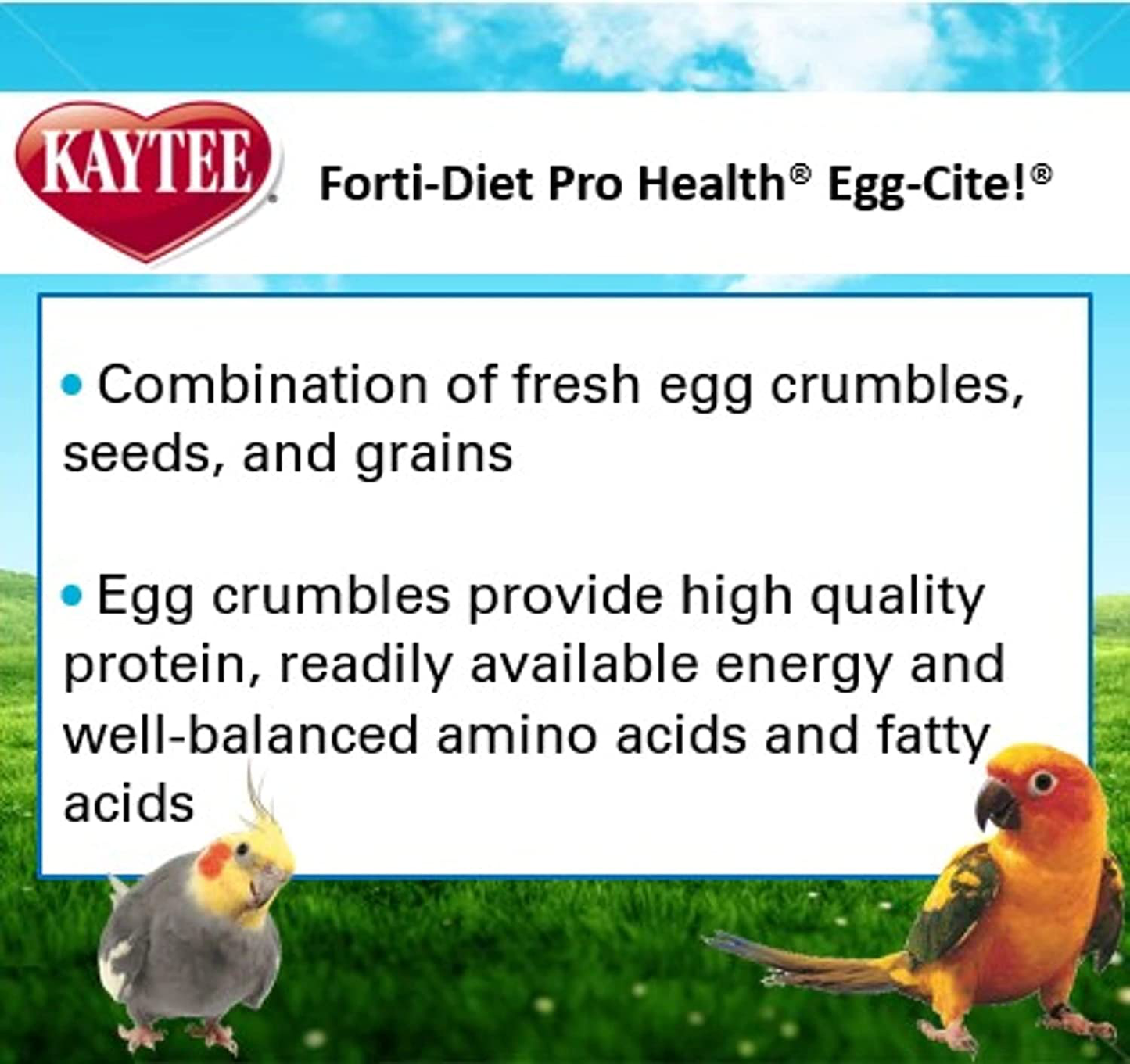 Kaytee Forti-Diet Pro Health Egg-Cite! Food Parakeet 5Lb Animals & Pet Supplies > Pet Supplies > Bird Supplies > Bird Food Kaytee   