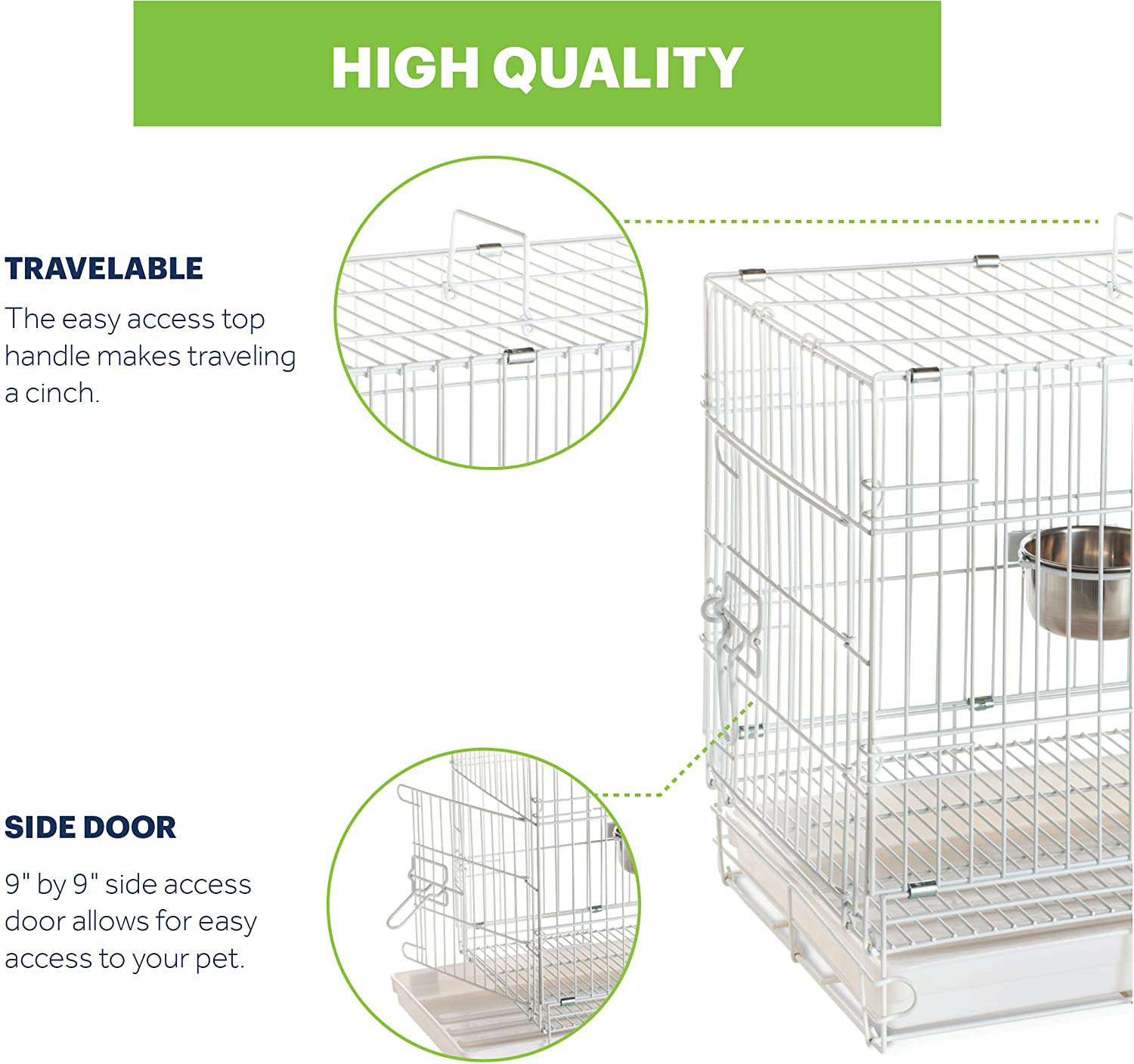 Prevue Hendryx Travel Bird Cage 1305 White, 20-Inch by 12-1/2-Inch by 15-1/2-Inch Animals & Pet Supplies > Pet Supplies > Bird Supplies > Bird Cages & Stands Prevue Hendryx   