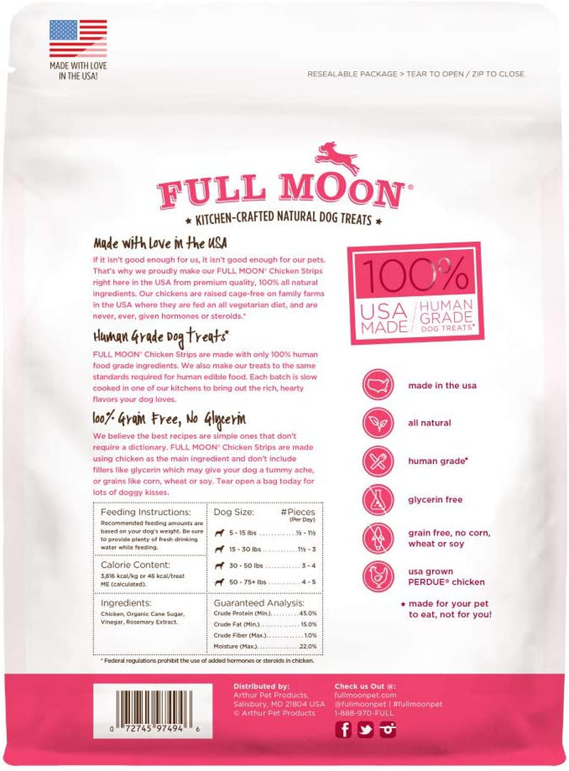 Full Moon All Natural Human Grade Dog Treats, Chicken Strips Animals & Pet Supplies > Pet Supplies > Dog Supplies > Dog Treats Full Moon   
