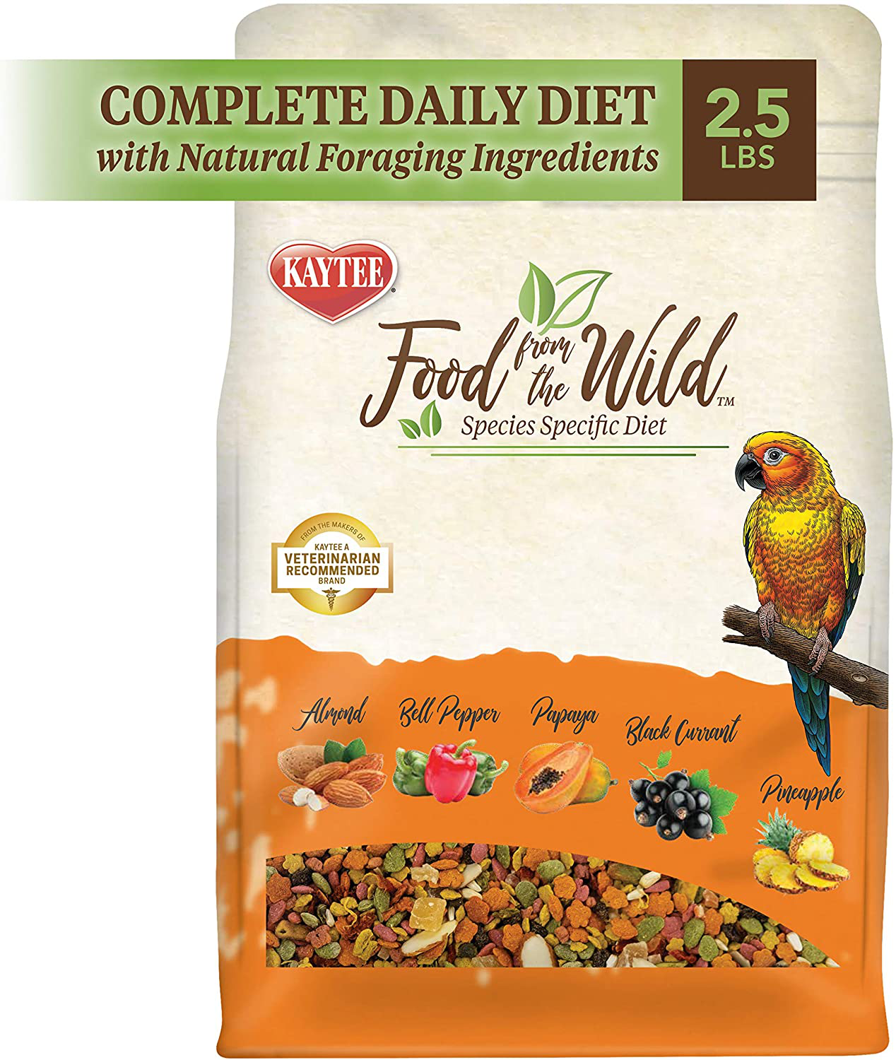 Kaytee Food from the Wild Conure, 2.5 Lb, Hand Selected Ingredients