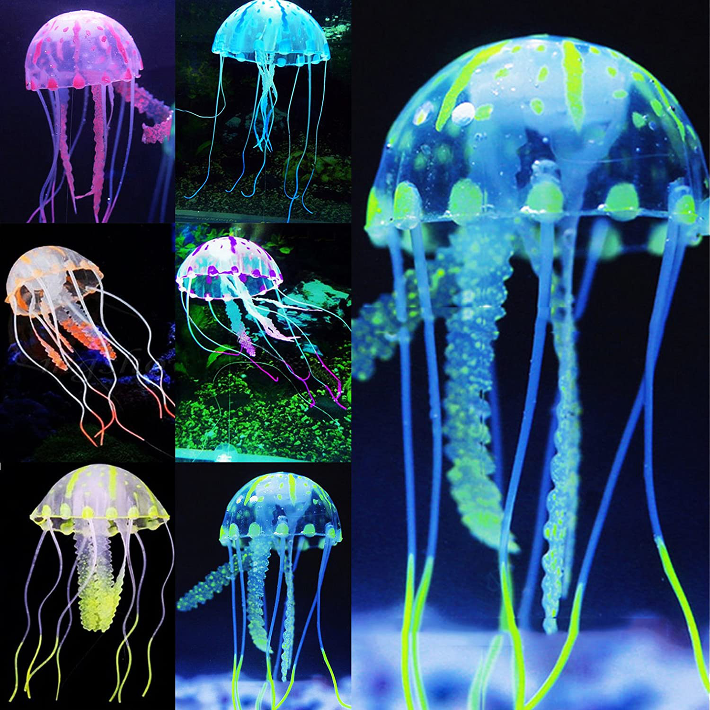 Uniclife 6 Pcs Glowing Jellyfish Ornament Decoration for Aquarium Fish Tank Animals & Pet Supplies > Pet Supplies > Fish Supplies > Aquarium Decor Uniclife   