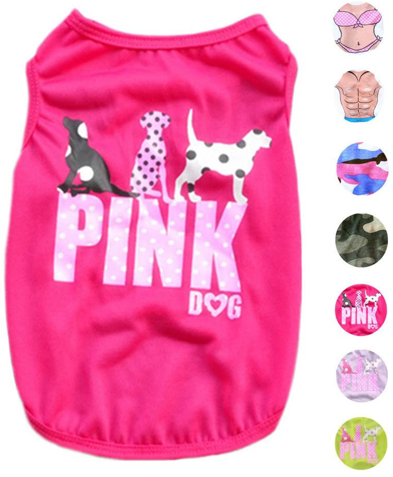 Alroman Dog Fuchsia Shirts Puppy Magenta Vest with Crown Pattern Princess Clothing for Pet Dogs Cats Tee XS Puppy Summer T-Shirt Female Girl Doggie Small Clothes Kitten Tank Top Apparel Animals & Pet Supplies > Pet Supplies > Cat Supplies > Cat Apparel Alroman Animal Print Small 