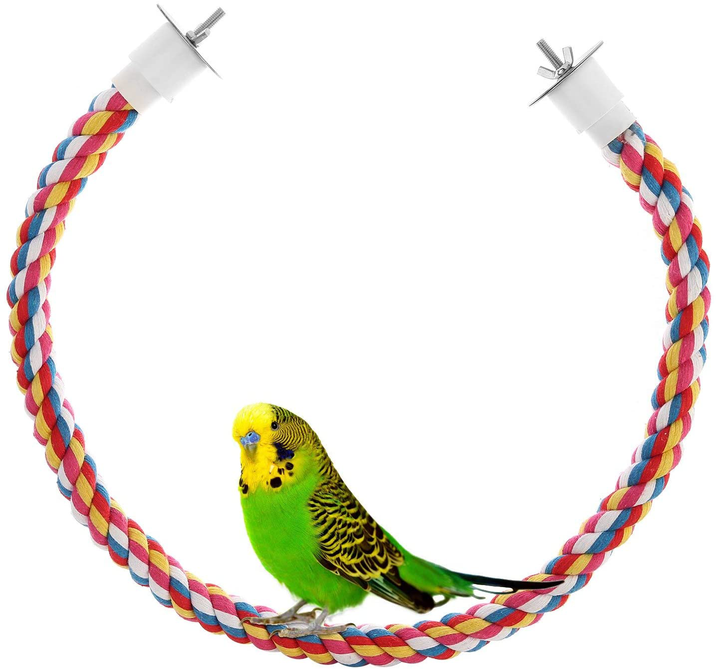 Jusney Bird Rope Perches, Comfy Perch Parrot Toys for Rope Bungee Bird Toy [1 Pack] Animals & Pet Supplies > Pet Supplies > Bird Supplies > Bird Ladders & Perches Jusney   