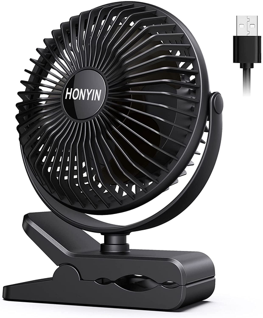 Portable Clip on Fan, 6 Inch Small Fan with USB Cord Powered, Personal Cooling Fan with 3 Speeds, Sturdy Clamp, Quiet Electric Fan for Office Bedroom Desktop, Clip Hang Desk Fan 3 in 1- No Battery Animals & Pet Supplies > Pet Supplies > Dog Supplies > Dog Treadmills HONYIN Black  