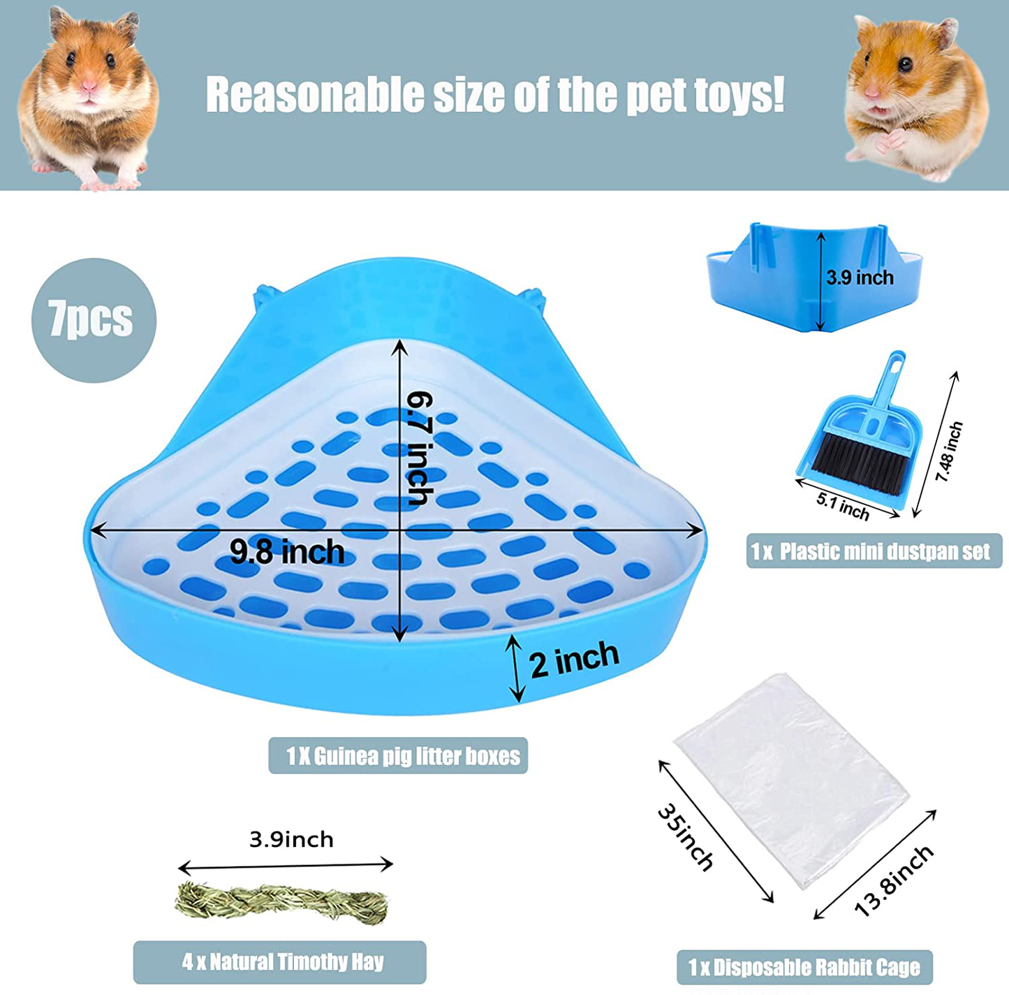 PINVNBY Guinea Pig Litter Box Triangle Potty Trainer Corner Litter Pan Bunny Litter Tray Hamster Plastic Corner Toilet Box for Chinchillas Ferret Small Animal Animals & Pet Supplies > Pet Supplies > Small Animal Supplies > Small Animal Bedding PINVNBY   