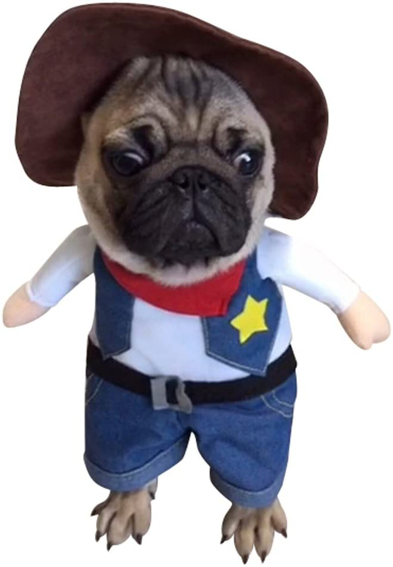 NACOCO Cowboy Dog Costume with Hat Dog Clothes Halloween Costumes
