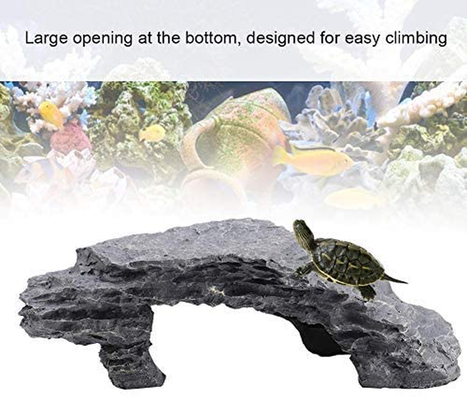 HEEPDD Simulation Rocks Reptile Hideout Basking Ramp Platform Aquarium Reptile Habitat Decor Hideaway for Aquarium Tank Animals & Pet Supplies > Pet Supplies > Reptile & Amphibian Supplies > Reptile & Amphibian Habitat Accessories HEEPDD   