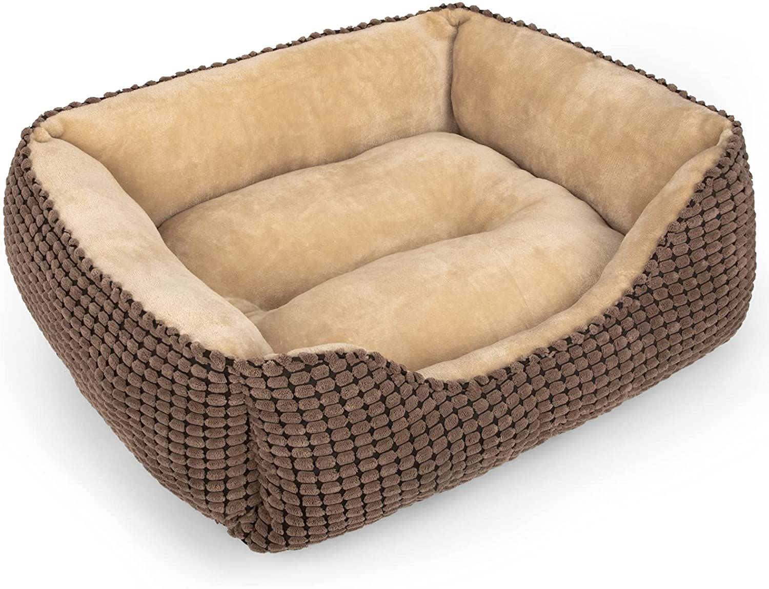 MIXJOY Dog Bed for Large Medium Small Dogs, Rectangle Washable Sleeping Puppy Bed, Orthopedic Pet Sofa Bed, Soft Calming Cat Beds for Indoor Cats, Anti-Slip Bottom with Multiple Size Animals & Pet Supplies > Pet Supplies > Cat Supplies > Cat Beds MIXJOY Brown XL(35’’x 25’’x 9’') 
